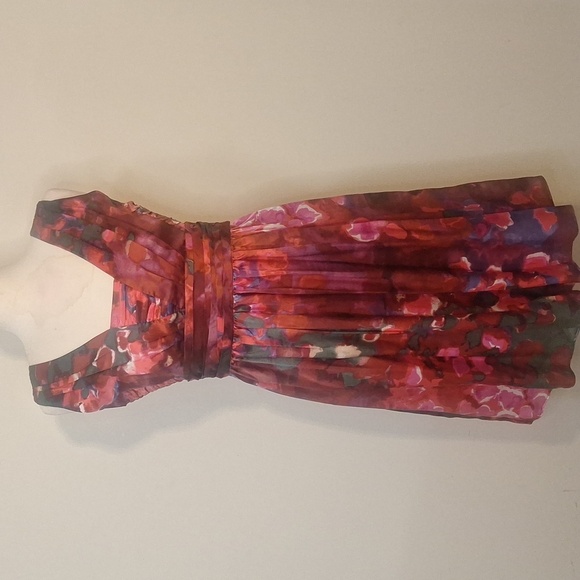 Banana Republic 100% Silk watercolour floral dress Size 6 - Picture 2 of 9